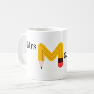 Caneca De Café Professora Coffee Mug, Nome Personalizado