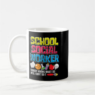 Caneca De Café Professora da Escola de Emprego Trabalhador Social