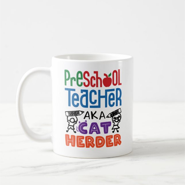 Caneca De Café Professora da pré-escola, Cat Herder (Esquerda)