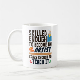 Caneca De Café Professora De Arte Engraçado Louco