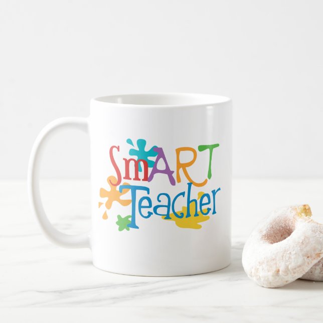 Caneca De Café Professora de Arte para o Professor SmART Mug (Com Donut)