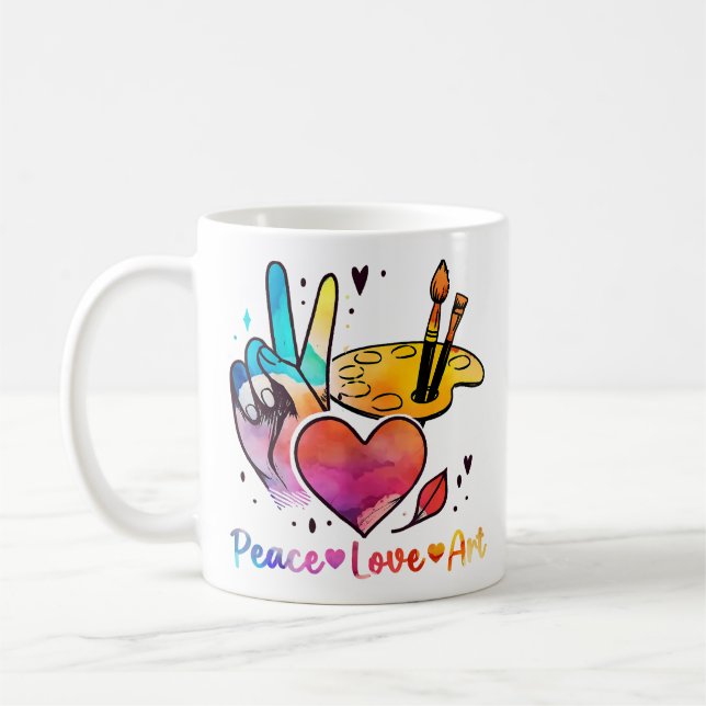 Caneca De Café Professora De Arte Que Amam Arte Para Artistas E P (Esquerda)