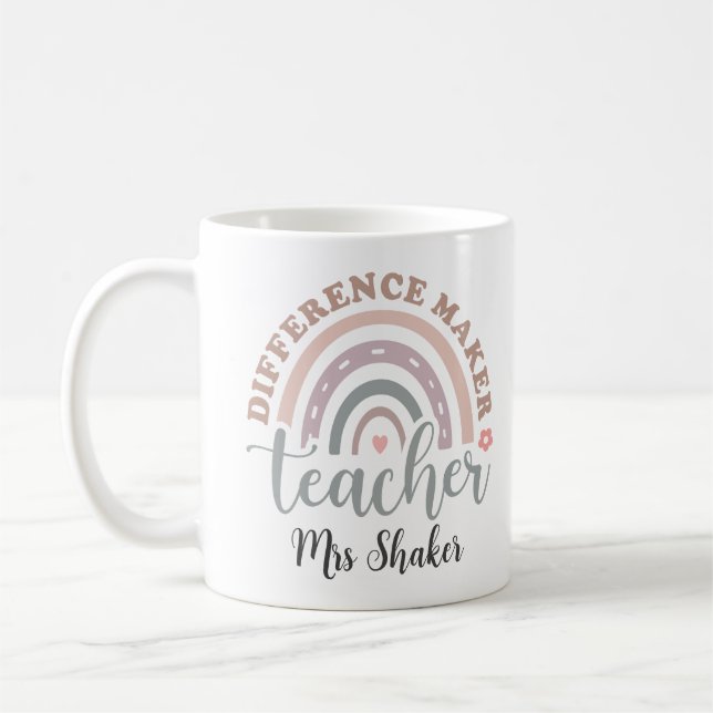 Caneca De Café Professora de Diferenças de Apreciação Agradeço (Esquerda)