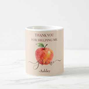 Caneca De Café Professora De Maçã De Aquarela - Obrigado, Present