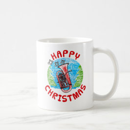 Caneca De Café Professora de Música Musical Euphonium Christmas B