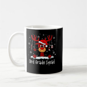 Caneca De Café Professora de Santa Hat, Reindeer, Xadrez do Quadr