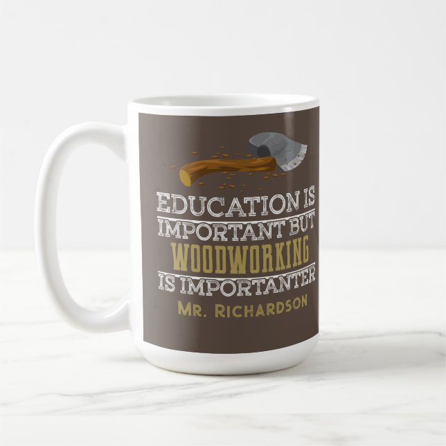 Caneca De Café Professora de Woodshop Engraçado Classe de Compro  (Esquerda)