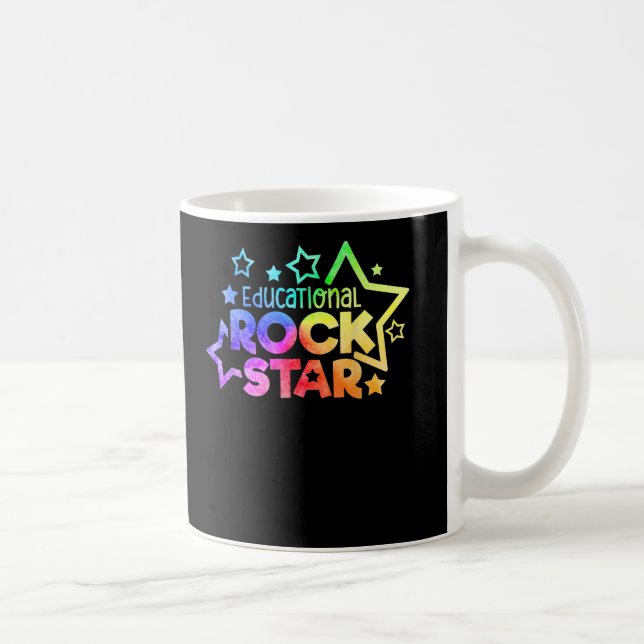 Caneca De Café Professora engraçada EDUCATIVA ROCKSTAR de volta à (Direita)