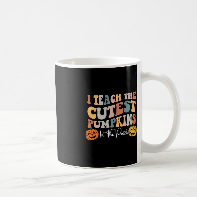 Caneca De Café Professora Halloween Cutest Pumpkins Retro Profess (Direita)