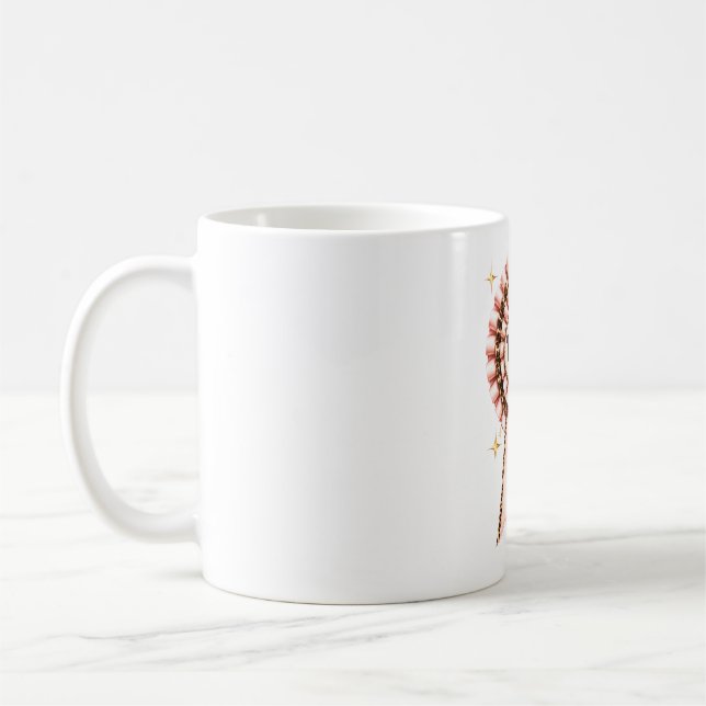 Caneca de Café Professora Laço Coquete Rosa (Esquerda)