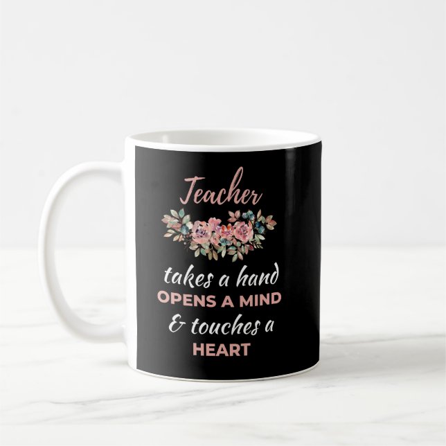 Caneca De Café Professora Pega Mão Abre Mente (Esquerda)