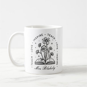 Caneca De Café Professora personalizada cottagecore academia escu