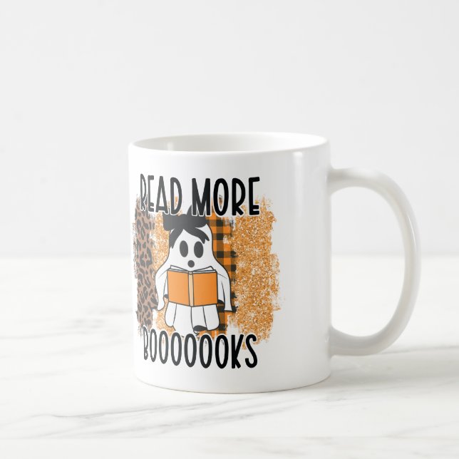 Caneca De Café Professora Personalizada do Halloween "Read More B (Direita)
