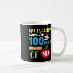 Caneca De Café Professora Sobreviveu A 100 Dias De Mim Divertido 
