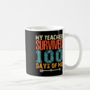 Caneca De Café Professora Sobreviveu A 100 Dias De Mim Divertido 