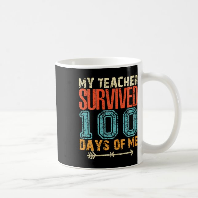 Caneca De Café Professora Sobreviveu A 100 Dias De Mim Divertido  (Direita)