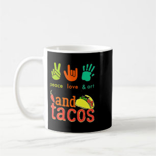 Caneca De Café Professora Trabalho Paz Amar Tacos de Arte Engraça