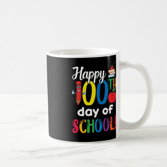 Caneca De Café Professores De Crianças Felizes No 100º Dia Da Esc (Direita)