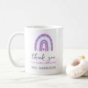 Caneca De Café Professores Personalizados Arco-íris Obrigado