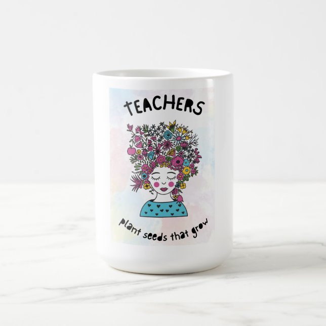 Caneca De Café Professores Plantam Sementes Professora Obrigado P (Centro)