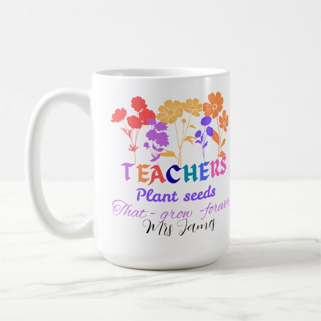 Caneca De Café Professores plantam sementes que crescem vida de p (Esquerda)