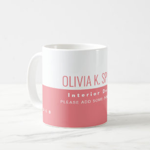 Caneca De Café profissão de design de interiores meio rosa e meio