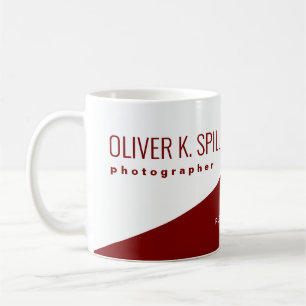 Caneca De Café Profissão (fotógrafo) metade-vermelho metade-branc