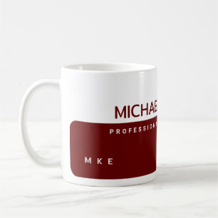 Caneca De Café Profissão ou nome da empresa Coffee Half-Red