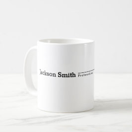 Caneca De Café Profissional de nome minimalista negro