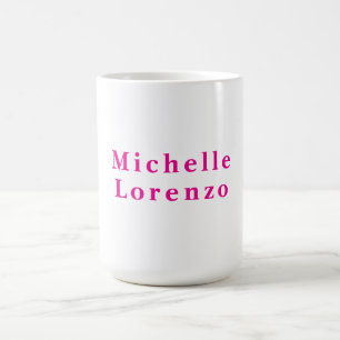 Caneca De Café Profissional Moderno Simples Plano Nome Rosa & Bra