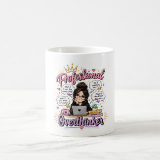 Caneca De Café Profissional que pensa demais citação engraçada br