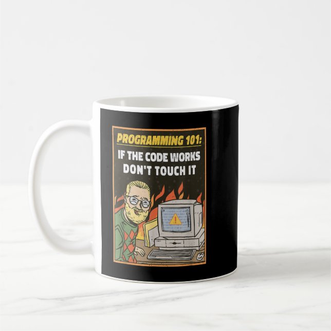 Caneca De Café Programação 101 - Codificador de programadores eng (Esquerda)