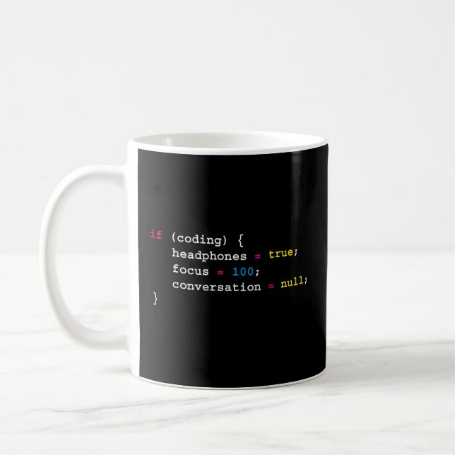 Caneca De Café Programação Se Codificando Fones de ouvido Program (Esquerda)