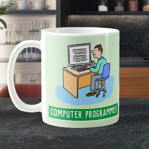 Caneca De Café Programador De Computador Masculino Com Escolha De