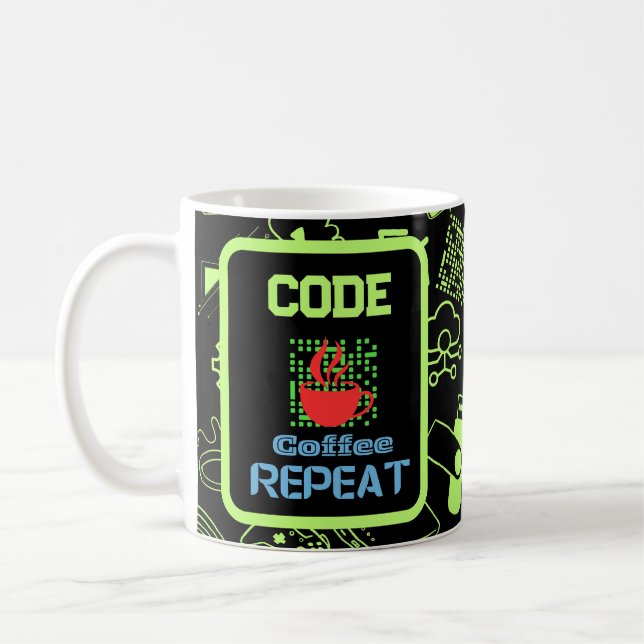 Caneca De Café programador de engenheiros de computador codificad (Esquerda)