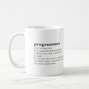 Caneca De Café programador. entrada no dicionário engraçado
