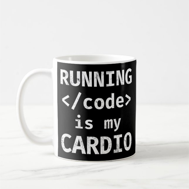 Caneca De Café Programmer Coding RunCode (Código de Execução do P (Esquerda)