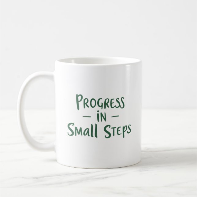 Caneca De Café Progress in Small Steps (Esquerda)