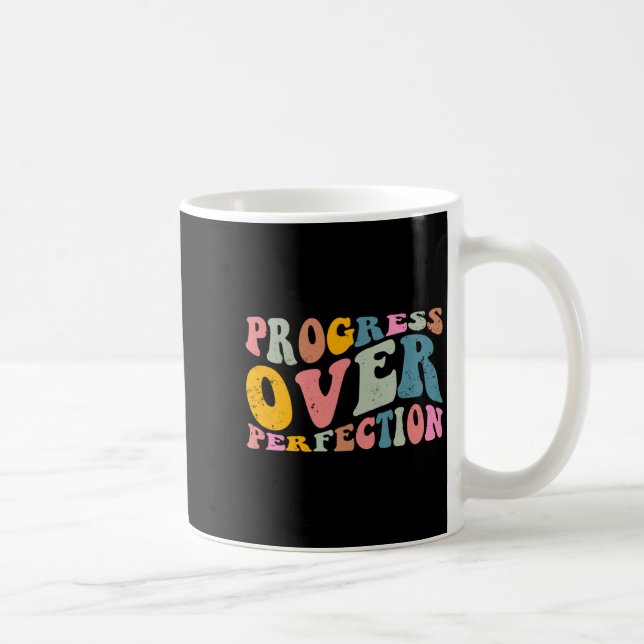 Caneca De Café Progress Over Perfection Motivational Teacher Long (Direita)
