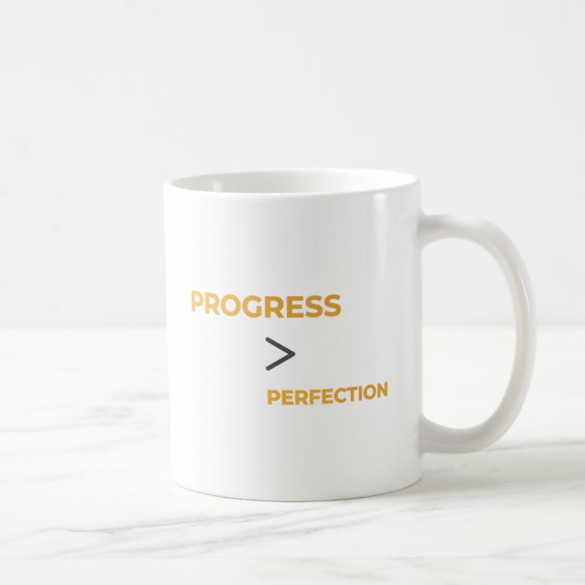 Caneca De Café Progress Over Perfection Motivational Typography  (Direita)