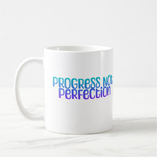 Caneca De Café Progresso Colorido Inspiracional Sem Perfeição
