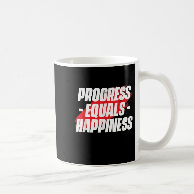 Caneca De Café Progresso É Igual à Felicidade Frase Motivacional  (Direita)