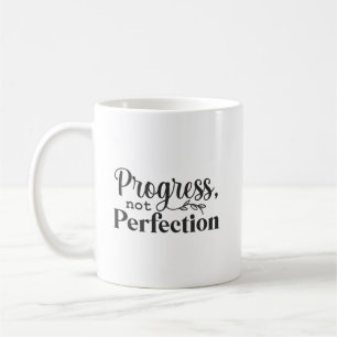 Caneca De Café Progresso, Não Perfeição - Motivação de Sucesso