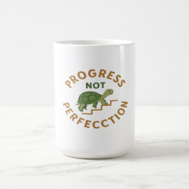 Caneca De Café Progresso não Perfeição - Tartaruga Motivacional F