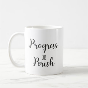 Caneca De Café Progresso ou Perish, Gym, Hustle, Success, Inspire