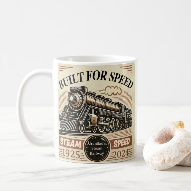 Caneca De Café Projetado para velocidade - Comboio a vapor person (Com Donut)