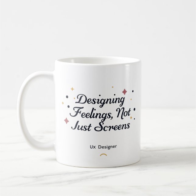 Caneca De Café Projetando Sentimentos, Não Apenas Telas – Designe (Esquerda)