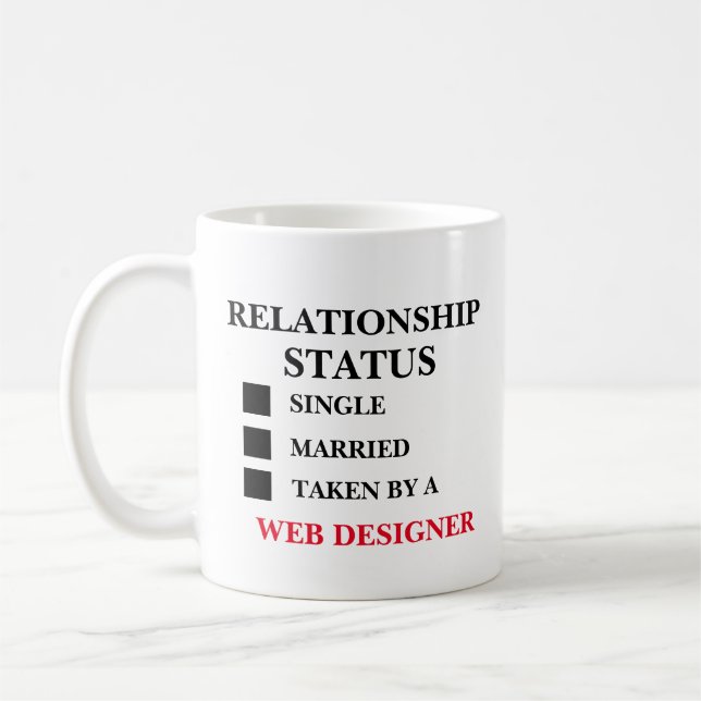 Caneca De Café Projetista Web Estado de Relacionamento  (Esquerda)