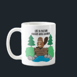 Caneca De Café Projeto Funny Busy Beaver Dam<br><div class="desc">Um desenho animado bonito de um castor ocupado em cima de sua represa em um riacho bordado por árvores. A legenda diz "A vida é um projeto de barragem atrás do outro". Perfeito para os entusiastas do DIY, para os castores ocupados, para um trabalhador, para o trabalhador da construção civil...</div>