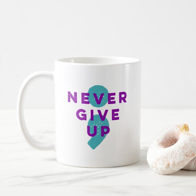 Caneca De Café Projeto Semicolon Nunca Desiste Da Prevenção Ao Su (Com Donut)